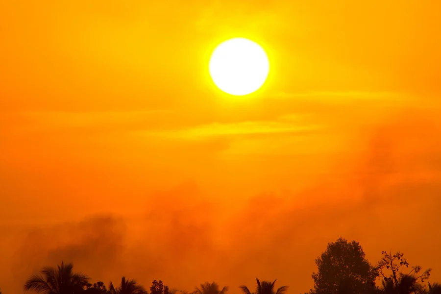 Global Warming From The Sun And Burning, Heat Wave Hot Sun, Clim