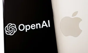 Apple,Laptop,With,Smartphone,On,Top,Having,Openai,Logo.,Concept