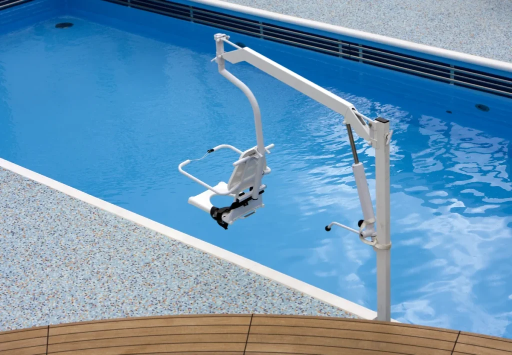 Swimming pool disability hoist