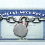 Lock And Chain Around Social Security Card