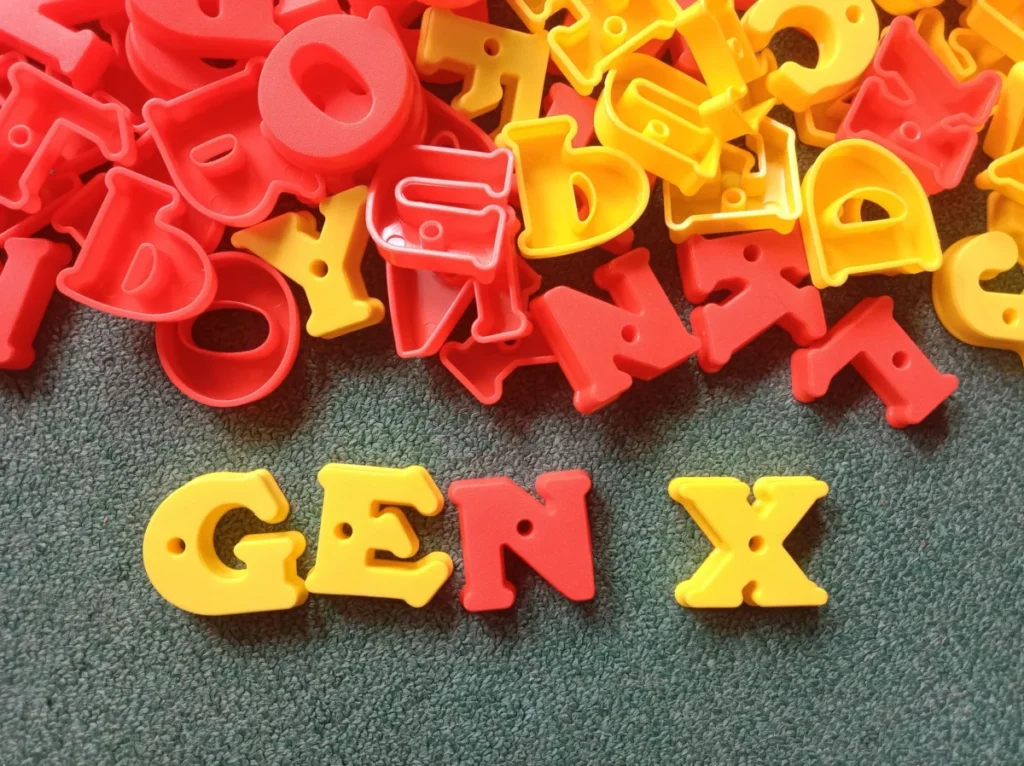 gen x 3d text alphabet template design