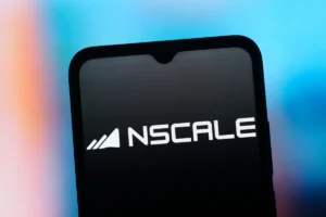In this photo illustration, the NScale Global logo is seen