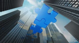 Merger And Acquisition Business Concept, Join Company On Puzzle