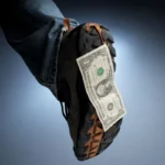 Dollar Bill Stuck to Bottom of Shoe