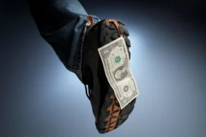 Dollar Bill Stuck to Bottom of Shoe